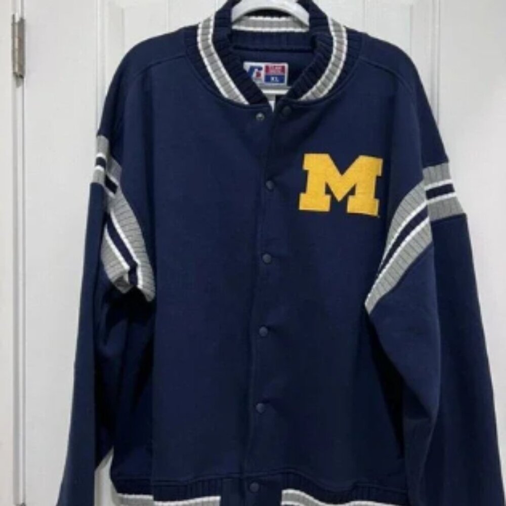 University of Michigan Wolverines Russell Team Issue Varsity Jacket Sz XL